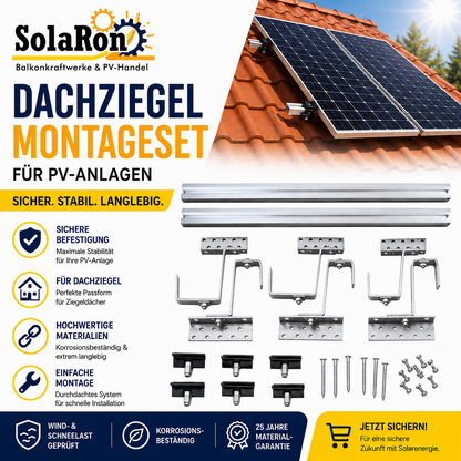 Dachpfannen Montageset für PV-Module senkrechte Montage
