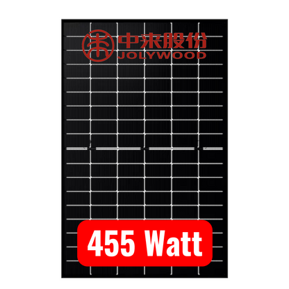 Jolywood 455Wp Niwa JW-HD96N-R2 Glas-Glas Bifazial Fullblack