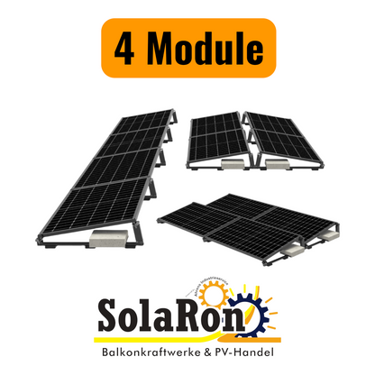 PreFix Montage-Set Flachdach, für 2 oder 4 PV-Module, schwarze Farbe